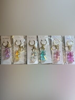 Iridescent Bear Charm Keychain - You pick a set of 2